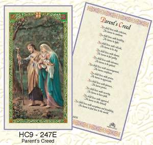 PARENTS CREED CATHOLIC HOLY CARD(3 CARDS)  