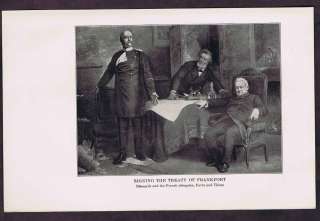 Signing Treaty of Frankfurt Bismarck Favre Thiers Franco Prussian War 