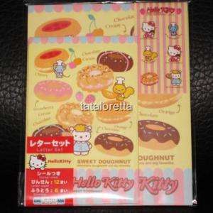Japan Sanrio Hello Kitty Donut Letter Set w/ Sticker  