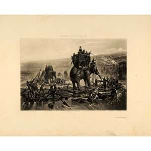  1894 Hannibal Crossing Rhone Elephant Henri Paul Motte 