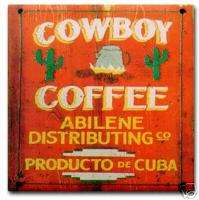 Cowboy Coffee Cuba Abilene Texas Ceramic Tile Coaster  