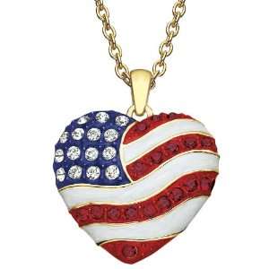  God Bless America Heart Pendant Jewelry