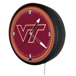  Virginia Tech Hokies State 20 Metal Neon Clock