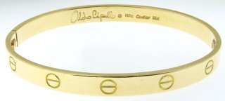 Authentic Cartier 18k Yellow Gold Love Bangle Bracelet  