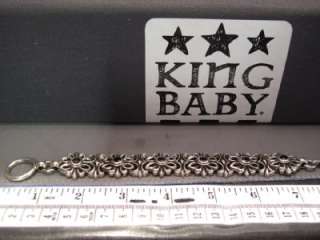 King Baby Old School Cross with Ruby CZ Bracelet  