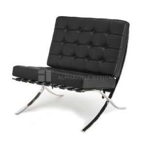 Alphaville Pamplona Black Leather Cushions Chair Alphaville Seating 