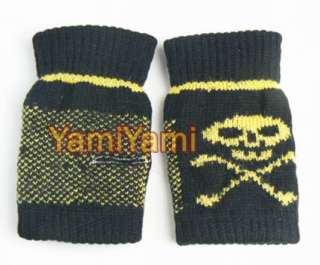 Wool Cloth Winter Short Finger Fingerless Glove For Men Boy Male Daily 