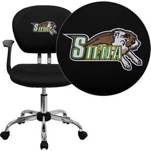   Saints Embroidered Black Mesh Task Chair with Arms and Chrome Base