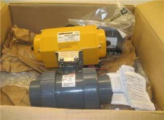es0100 pneumatic actuator w asco valve and true union ball valve new 
