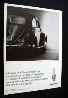 CHAMPION SPARK PLUGS Volkswagen VW Beetle Bug 1963 Ad  