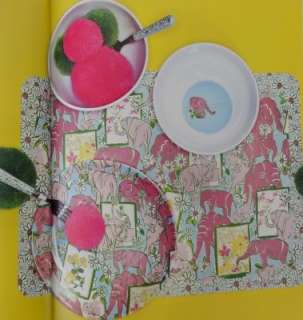 LILLY PULITZER Washabl Placemat Pink ELEPHANTS LOVE ART  