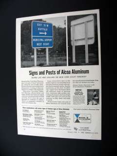 Signs of Alcoa Aluminum New York Thruway 1958 print Ad  