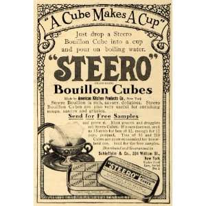  1911 Ad Steero Bouillon Cubes American Kitchen Products 