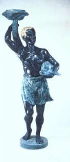 Cast Bronze Male Blackamoor with Fish Fountain  