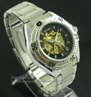 water resistant new style mens auto mechanical watch stainless steel