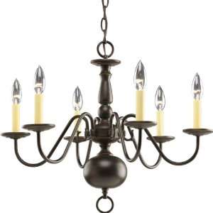 Light Americana Chandelier with Delicate Arms and Decorative Center 