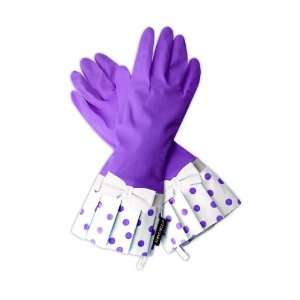    Gloveables Purple Polka Dots Gloves with White Bow 