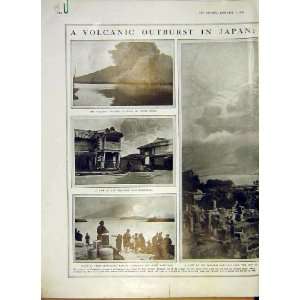  Volcano Japan Eruption Sakurajima Kagoshima Print 1914 