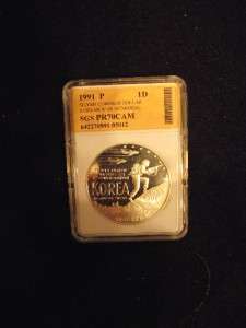 sharp 1991 p proof korean war memorial silver dollar commemorative 