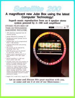 SATELLITE 200 NSM Jukebox Advertising Flyer  