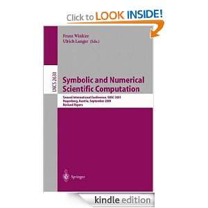 Symbolic and Numerical Scientific Computation Second International 