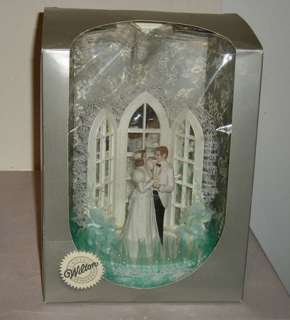 NIB Wilton Bisque Waltz Wedding Bride & Groom Cake Topper mirror 