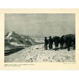 1925 Print Valley Jonas Creek Sunwapta Poboktan Horse Mountaineer 
