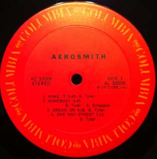 AEROSMITH s/t debut LP VG+ KC 32005 Promo 1973 1st Press Orange CBS 
