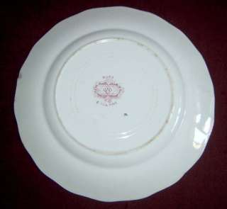 Antique W England Buda Red Transferware Luncheon Plate  