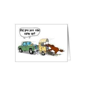  truck and horse trailer cartoon Card Health & Personal 