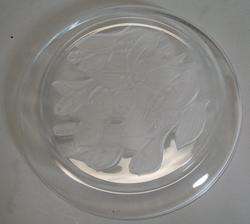 Lalique Style Lily of Valley Crystal Art Glass Plate  