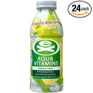 Ex Drinks Ex Aqua Vitamins, Lemon Lime, 16.9 Ounce Bottles (Pack of 24 