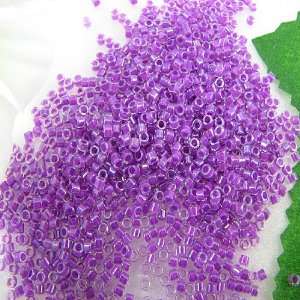  Miyuki delica seed beads 11/0 magenta lined crystal AB 