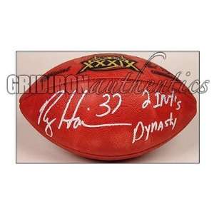  Rodney Harrison Autographed Football   Super Bowl 39 