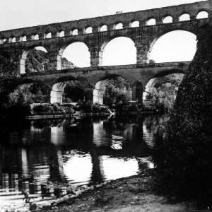 The Pont de Gard, Ancient Roman Aqueduct Bridging River Gard, Built by 