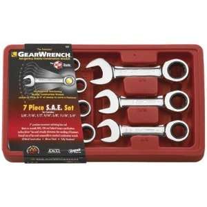 com 7 Pc. Stubby Combination Ratcheting Wrench Sets   7pc sae stubby 