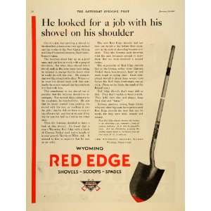  1921 Ad Wyoming Shovel Works Red Edge Scoops Spades 