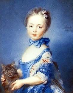 Girl with a Kitten by Perronneau  