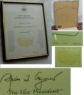 VICE PRESIDENT SPIRO AGNEW SIGNED DOCUMENT 1970CAMPAIGN  