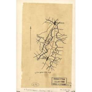   Map of Shenandoah County between Mt. Jackson and New Market, Virginia