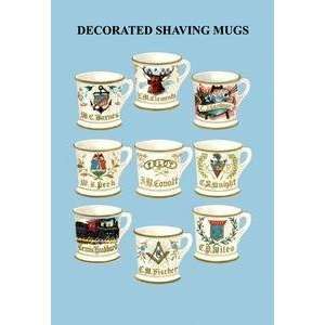 Vintage Art Decorated Shaving Mugs #3   04541 8  Kitchen 