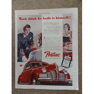   print ad (red car) Original vintage 1940 Colliers Magazine Print Art