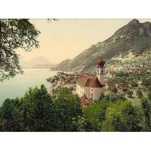 Vintage Travel Poster   Gersau and Pilatus Lake Lucerne Switzerland 24 