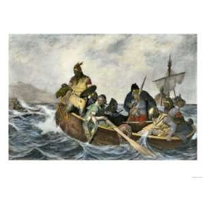  Leif Erikssen Off the Coast of Vineland in a Viking 