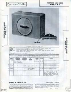 FIRESTONE(AIR CHIEF)RADIO~4 B 2 4B2 Car Vintage SAMS PHOTOFACT Folder 