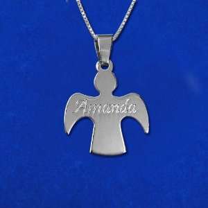    Sterling Silver Guardian Angel Pendant Name Necklace Jewelry