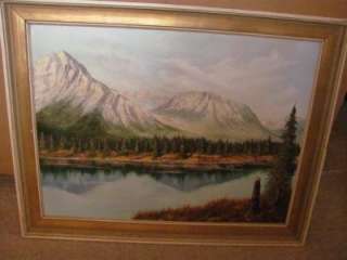 Beautiful painting mountain lake scene by Klaus Kodeda  