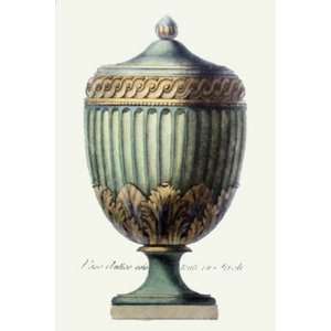 Vases   Pl. VIII Green Etching , Classical Design Engraving Intaglio