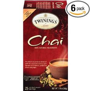 Twinings Chai Tea, 25 Count (Pack of 6)  Grocery & Gourmet 