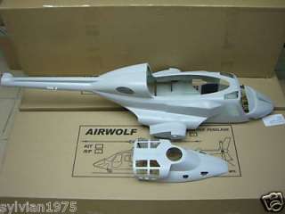 This is a super scale Airwolf 50 size fuselage. This model is highly